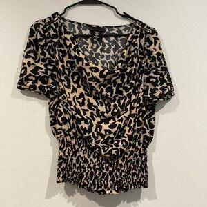 Apostrophe Leopard Print Shirt - Size Large